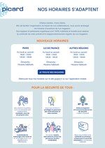 Catalogue Picard "Nos horaires s'adaptent", 1 pages, à Angers, 24/03/2020 - 24/04/2020 Prospectus Picard "Nos horaires s'adaptent", 1 pages, à Angers, 24/03/2020 - 24/04/2020