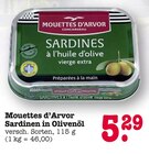 Sardinen in Olivenöl Angebote von Mouettes d'Arvor bei E center Mainz für 5,29 €