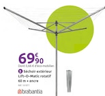 Mr. Bricolage Savenay - Promo Séchoir extérieur lift-o-matic rotatif 60 m + ancre Promo Séchoir extérieur lift-o-matic rotatif 60 m + ancre à 69,90 € dans le catalogue Mr. Bricolage à Savenay