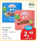 Bio-Riegel Heidelbeere-Banane von Fruchtbar für 2,49 € bei budni im Angebot Bio-Riegel Heidelbeere-Banane von Fruchtbar im aktuellen budni Prospekt