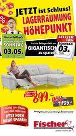 Aktueller Polstermöbel Fischer Möbel & Einrichtung Prospekt in Fellbach und Umgebung, "JETZT IST SCHLUSS - LAGERRÄUMUNG HÖHEPUNKT" mit 14 Seiten, 26.04.2026 - 03.05.2026