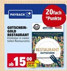 Restaurant Gutschein im Angebot bei E center in Darmstadt Restaurant Gutschein Angebote von Gutschein Gold bei E center Darmstadt für 15,00 €