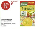 Soupe liquide Velouté de 9 Légumes - KNORR en promo chez Casino Supermarchés Soupe liquide Velouté de 9 Légumes - KNORR dans le catalogue Casino Supermarchés