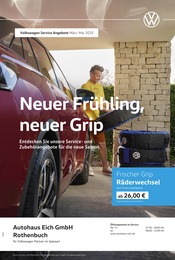 Aktueller Volkswagen Werkstatt & Auto Prospekt in Weibersbrunn und Umgebung, "Neuer Frühling, neuer Grip" mit 1 Seite, 01.03.2025 - 31.05.2025