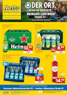Mineralwasser im aktuellen Netto Marken-Discount Prospekt (Hannover) Mineralwasser im Netto Marken-Discount Prospekt "DER ORT, AN DEM DU IMMER AUSGEZEICHNETE PREISE FINDEST." mit 6 Seiten (Hannover)