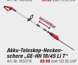 toom Baumarkt - Akku-Teleskop-Heckenschere GE-HH 18/45 Li T Angebot im Prospekt Akku-Teleskop-Heckenschere GE-HH 18/45 Li T bei toom Baumarkt im Prospekt für 99,99 €