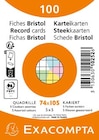 Bureau Vallée Le Guerno - Promo 100 fiches bristol Promo 100 fiches bristol à 1,08 € dans le catalogue Bureau Vallée à Le Guerno