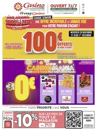 Prospectus Casino Supermarchés, "100 jours 100% zen", 24 pages, 28/11/2022 - 11/12/2022