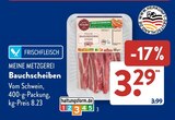 Bauchscheiben von Meine Metzgerei für 3,29 € bei ALDI SÜD im Angebot Bauchscheiben von Meine Metzgerei im aktuellen ALDI SÜD Prospekt
