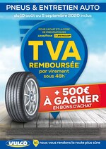 Catalogue Vulco à Aix-en-Provence, avec 6 pages Prospectus Vulco à Aix-en-Provence, "Pneus & entretien auto", 6 pages, 10/08/2020 - 05/09/2020