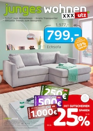 Ecksofa im XXXLutz Möbelhäuser Prospekt "junges wohnen." auf Seite 1