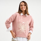 Sweat col rond coton majoritaire Liberto mauve femme - LIBERTO dans le catalogue La Halle