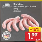 Bratwürste im Angebot bei Netto Marken-Discount in Rheine Bratwürste Angebote von Gut Ponholz bei Netto Marken-Discount Rheine für 1,99 €