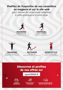Catalogue Sport 2000 à Nîmes cette semaine, valable du 06/04/2026 au 19/04/2026 Prospectus Sport 2000 à Nîmes, "POINTE LA REMISE POUR TES NOUVELLES CHAUSSURES", 4 pages de promos valables du 06/04/2026 au 19/04/2026
