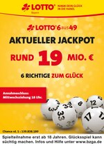 LOTTO Bayern Prospekt für Hebertshausen mit 2 Seiten LOTTO Bayern Prospekt für Hebertshausen: "Aktueller Jackpot rund 19 Mio. €", 2 Seiten, 04.08.2020 - 05.08.2020