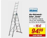Alu-Vielzweckleiter 'Corda' von Krause für 94,99 € bei toom Baumarkt im Angebot Alu-Vielzweckleiter 'Corda' von Krause im aktuellen toom Baumarkt Prospekt