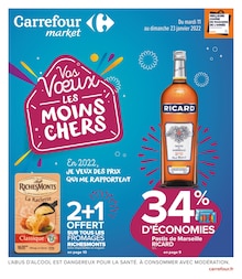 Carrefour Market Catalogue "Vos Voeux LES MOINS CHERS", 56 pages, Chelles, 11/01/2022 - 23/01/2022 Carrefour Market Catalogue "Vos Voeux LES MOINS CHERS", 56 pages, Chelles, 11/01/2022 - 23/01/2022