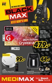 Aktueller MEDIMAX Prospekt mit Fernseher, "DIE DEALS DES JAHRES. BLACK MAX. JETZT GEHT’S LOS!", Seite 1