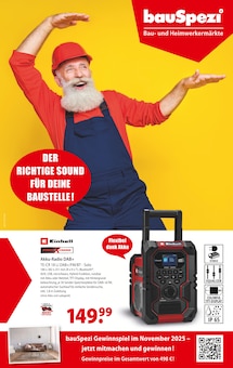 Aktueller bauSpezi Prospekt (Sachsenheim, 6 Seiten zum blättern bauSpezi Prospekt DER RICHTIGE SOUND FÜR DEINE BAUSTELLE! mit 6 Seiten