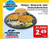 Aktuelle Matjes Angebote bei Marktkauf in Leipzig Aktuelles Matjes-, Bismarck- oder Seelachsbrötchen Angebot bei Marktkauf in Leipzig ab 2,49 €