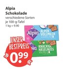 Alpen Vollmilch Schokolade von Alpia im aktuellen V-Markt Prospekt für 0,99 €