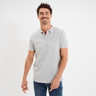 Polo en coton manches courtes gris homme en promo chez La Halle Polo en coton manches courtes gris homme dans le catalogue La Halle