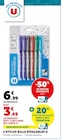6 stylos bille effaçables - U - Super U à Béziers 6 stylos bille effaçables - U en promo chez Super U Béziers à 3,49 €