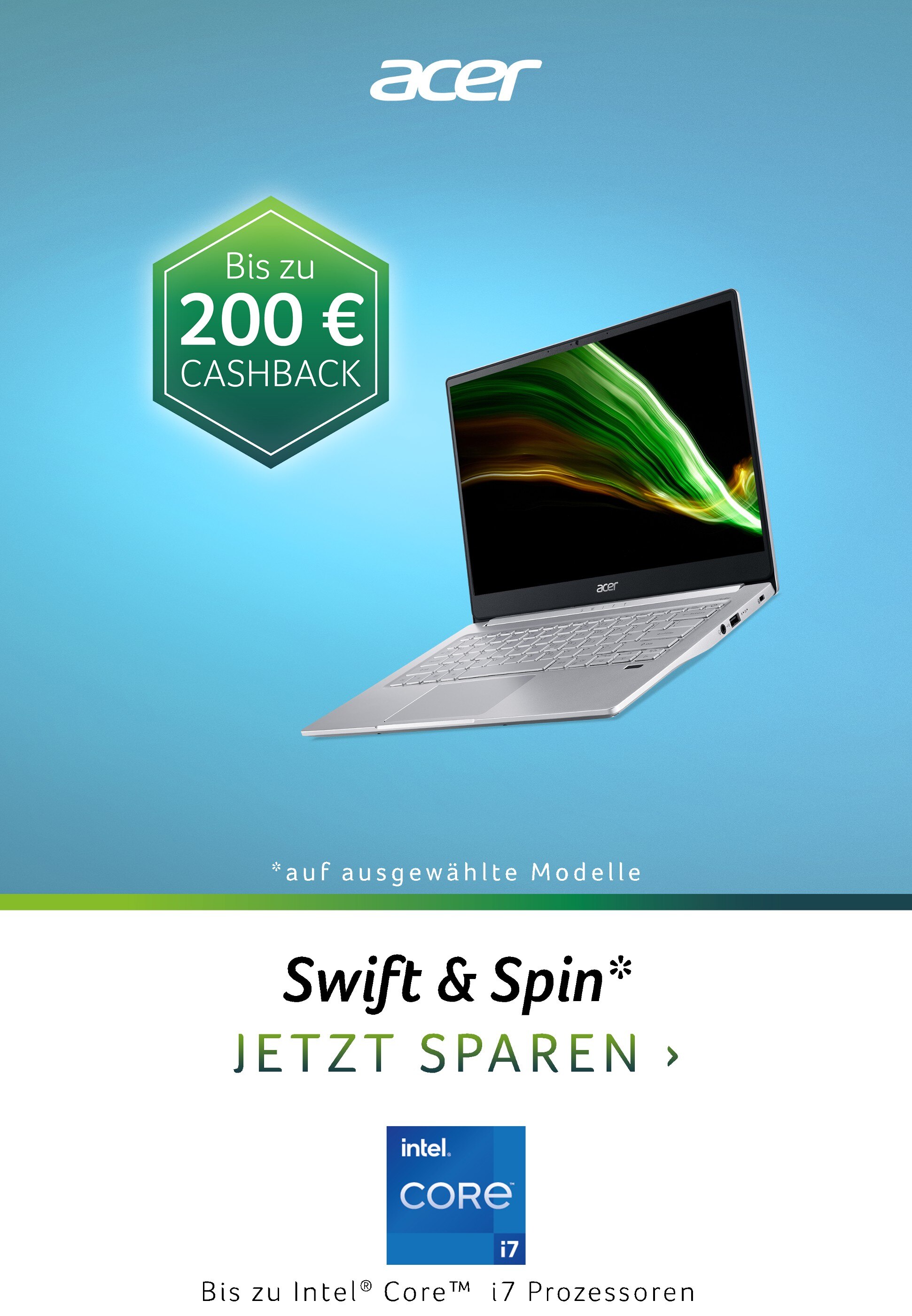 Acer Prospekt für Mönchengladbach mit 1 Seite Acer Prospekt für Mönchengladbach: "Swift & Spin. Jetzt sparen", 1 Seite, 22.09.2021 - 30.09.2021