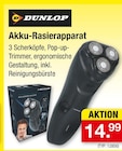 Akku-Rasierapparat von Dunlop für 14,99 € bei Zimmermann im Angebot Akku-Rasierapparat von Dunlop im aktuellen Zimmermann Prospekt
