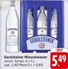 Mineralwasser im Angebot bei E center in Homburg Mineralwasser Angebote von Gerolsteiner bei E center Homburg für 5,49 €