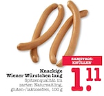 Knackige Wiener Würstchen lang Angebote bei E center Karlsruhe für 1,11 €