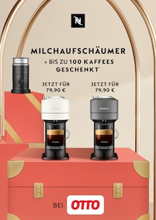 Kaffeevollautomat im Nespresso Prospekt "Milchaufschäumer + bis zu 100 Kaffees geschenkt" mit 2 Seiten (Bremerhaven)