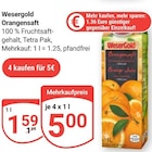 Orangensaft im Angebot bei GLOBUS in Wiesbaden Orangensaft Angebote von Wesergold bei GLOBUS Wiesbaden für 1,59 €