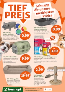 Katzenstreu im aktuellen Fressnapf Prospekt (Rostock) Katzenstreu im Fressnapf Prospekt "GroĂźe Vielfalt zu Kracherpreisen" mit 22 Seiten (Rostock)