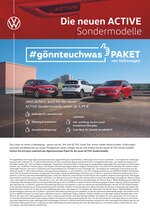 Volkswagen Prospekt für Rostock mit 2 Seiten Volkswagen Prospekt für Rostock: "Die neuen ACTIVE Sondermodelle", 2 Seiten, 28.04.2021 - 25.05.2021