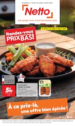 Prospectus Netto à Saint-Étienne, "Rendez-vous PRIX BAS !", 20 pages, 21/07/2026 - 03/08/2026