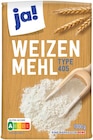 Weizenmehl Type 405 im Angebot bei REWE in Braunschweig Weizenmehl Type 405 Angebote von ja! bei REWE Braunschweig für 0,59 €