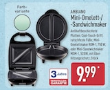 Mini-Omelettmaker ROM-1 von Ambiano für 9,99 € bei ALDI Nord im Angebot Mini-Omelettmaker ROM-1 von Ambiano im aktuellen ALDI Nord Prospekt