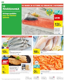 Prix et réduction Crevettes cuites dans le prospectus Carrefour Market en cours Offre Crevettes cuites dans le catalogue Carrefour Market du moment à la page 26