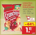 Crunchips oder Erdnuss-Locken im Angebot bei Netto Marken-Discount in Bornheim Crunchips oder Erdnuss-Locken Angebote von Lorenz bei Netto Marken-Discount Bornheim für 1,11 €