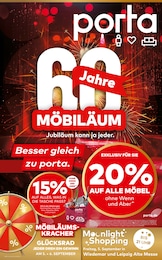 Möbel & Einrichtung Prospekt von porta Möbel Beuna porta Möbel Prospekt: "Besser gleich zu porta.", 4 Seiten, 31.08.2025 - 06.09.2025