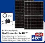 Balkonkraftwerk Dual-Starter-Set, 2x 415 W bei ALDI SÜD im Seukendorf Prospekt für 419,00 €