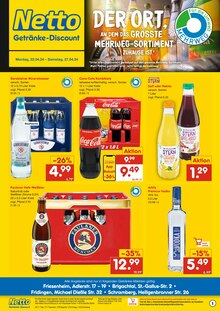 Coca Cola im Netto Marken-Discount Prospekt "DER ORT, AN DEM DAS GRÖSSTE MEHRWEG-SORTIMENT ZUHAUSE IST." mit 2 Seiten (Villingen-Schwenningen)