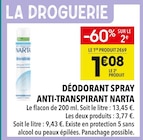 Déodorant Spray Anti-Transpirant - Narta - Supeco Déodorant Spray Anti-Transpirant - Narta à 1,08 € dans le catalogue Supeco