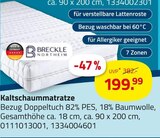 Kaltschaummatratze Angebote von BRECKLE bei ROLLER Kaarst für 199,99 €