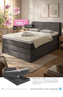 Boxspringbett im aktuellen Kabs Prospekt (Bremen) Boxspringbett im Kabs Prospekt "FRĂśHLINGSRABATTE BIS ZU 45%" mit 60 Seiten (Bremen)