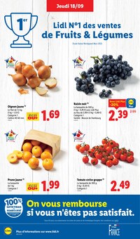 Catalogue Lidl de la semaine "Le vrai prix des bonnes choses" avec 2 pages, valide du 18/09/2025 au 24/09/2025 pour Raismes et alentours Prospectus Lidl de la semaine "Le vrai prix des bonnes choses" avec 2 pages, valide du 18/09/2025 au 24/09/2025 pour Raismes et alentours