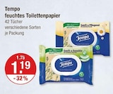 feuchtes Toilettenpapier Sanft & Pflegend von Tempo für 1,19 € bei V-Markt im Angebot feuchtes Toilettenpapier Sanft & Pflegend von Tempo im aktuellen V-Markt Prospekt