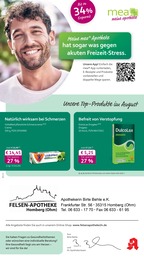 Apotheken Prospekt von mea - meine apotheke in Homberg Aktueller mea - meine apotheke Apotheken Prospekt für Homberg: Unsere August-Angebote mit 4} Seiten, 01.08.2026 - 31.08.2026