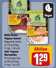 Vegane Salami oder Vegane Mortadella im Angebot bei REWE in Goslar Vegane Salami oder Vegane Mortadella Angebote von Billie Green bei REWE Goslar für 1,29 €